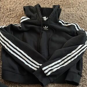 Adidas Black Hoodie with White Accents